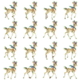 A 4 by 4 sprite sheet exported from the forest deer motion