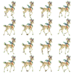 A 4 by 4 sprite sheet exported from the forest deer motion