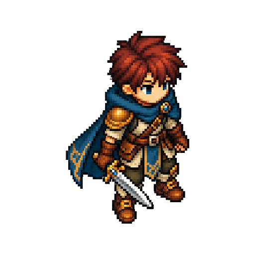 Transparent isometric tactician PNG used as an AnimGen animation input