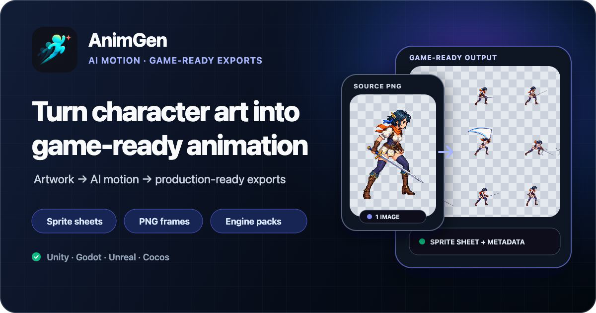 I made an AI tool that turns character images into transparent animations for games